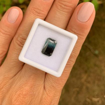 Imagem de Turmalina Bicolor Azul Baguete Retangular 3,02ct