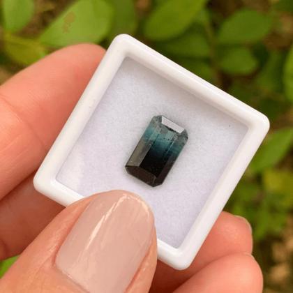 Imagem de Turmalina Bicolor Azul Baguete Retangular 3,02ct