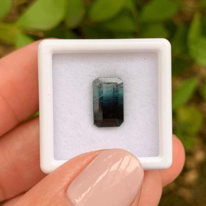 Imagem de Turmalina Bicolor Azul Baguete Retangular 3,02ct