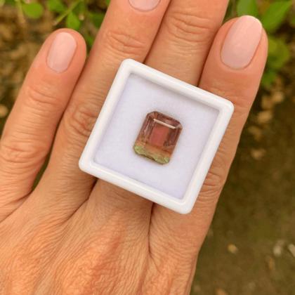 Imagem de Turmalina Bicolor Baguete Retangular 5,38ct