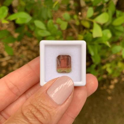 Imagem de Turmalina Bicolor Baguete Retangular 5,38ct