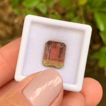 Imagem de Turmalina Bicolor Baguete Retangular 5,38ct