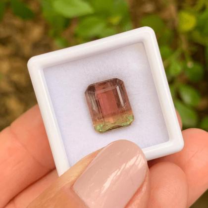 Imagem de Turmalina Bicolor Baguete Retangular 5,38ct