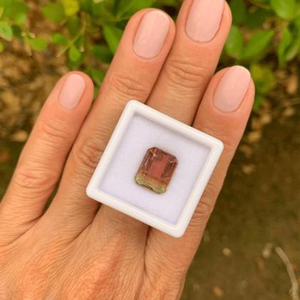 Imagem de Turmalina Bicolor Baguete Retangular 5,38ct