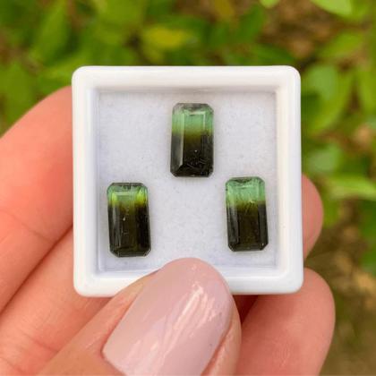Imagem de Turmalina Bicolor Baguete Retangular SET 5,19ct