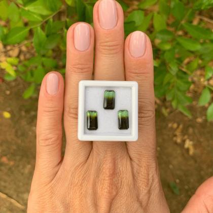 Imagem de Turmalina Bicolor Baguete Retangular SET 5,19ct