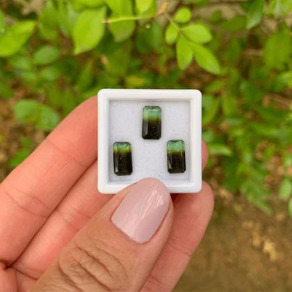 Imagem de Turmalina Bicolor Baguete Retangular SET 5,19ct