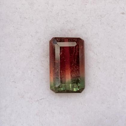 Imagem de Turmalina Bicolor Melância Baguete Retangular 1,23ct