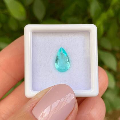 Imagem de Turmalina Paraíba Azul Neon Gota 1,18ct (1)