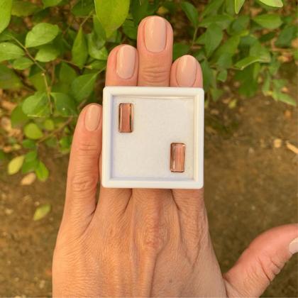 Imagem de Turmalina Vermelha Baguete Retangular Par 4,67ct