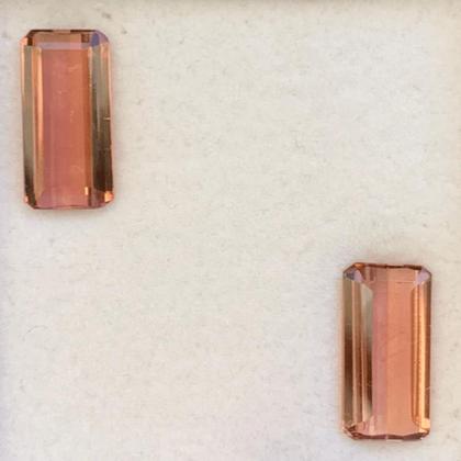 Imagem de Turmalina Vermelha Baguete Retangular Par 4,67ct