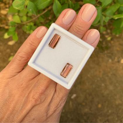 Imagem de Turmalina Vermelha Baguete Retangular Par 4,67ct