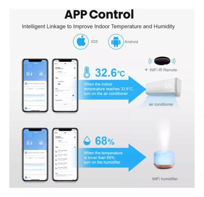 Imagem de Tuya TH08 sensor temperatura umidade wifi smart alexa siri 