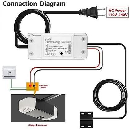 Imagem de Tuya WIFI Controlador de porta inteligente de garagem Elevador Switch Mobile Phone APP Remote Control Timer Switch Compatível com Amazon Alexa &amp Google Home, IFTTT para controle de voz