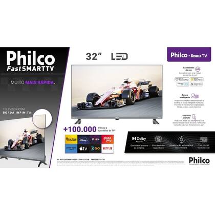 Imagem de Tv 32 Philco Smart Led Roku Dolby Audio PTV32K34RKGB