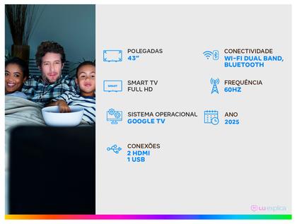 Imagem de TV 43" TCL Full HD QLED 43S5K Google TV 2 HDMI