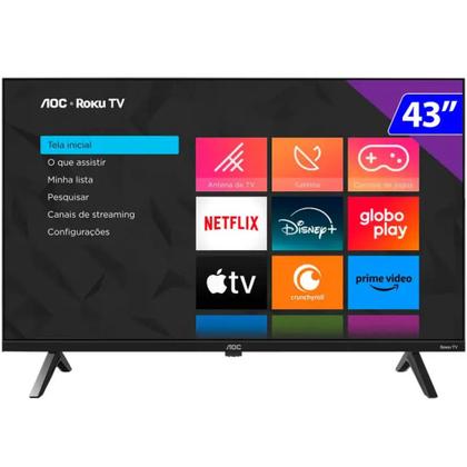 Imagem de TV 43P AOC LED SMART Roku Wifi FULL HD USB HDMI - 43S5045