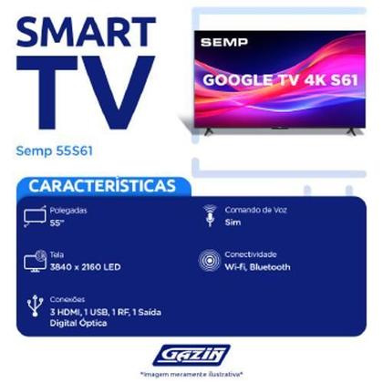 Imagem de Tv 55P Semp Led Smart 4K Google Tv - 55S61