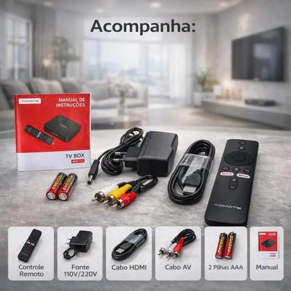 Imagem de Tv Box Android 10 4k Wifi Dual Band 2gb16gb Controle Voz
