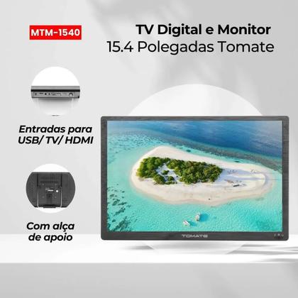 Imagem de TV Digital Tomate 15.4 Polegadas Compacta e Portatil