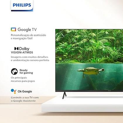 Imagem de Tv Philips 55 Polegadas 55pug7408/78 4k Google Tv Wifi 5g com Voz Bluetooth Dolby Atmos