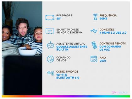 Imagem de Tv Philips 55 Polegadas Smart 4K Ambilight Com Comando De Voz