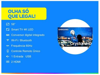 Imagem de Tv Samsung 58 Polegadas 4K HDR Smart 58tu7000