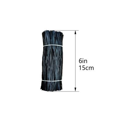 Imagem de Twist Ties HHTHH 1000 unidades de plástico preto de 15 cm com núcleo de metal