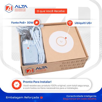 Imagem de U6+ Plus Ubiquiti Com Fonte 30W 48V  Roteador Wi-Fi 6 Access Point 3.0 Gbps + Injetor PoE+