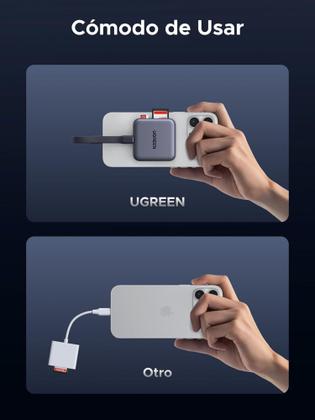 Imagem de UGREEN Adaptador Magnético cartão memória 4.0 TF SD UHS 312 MB/s suporte USB C PD 100W carregamento