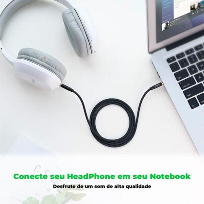 Imagem de Ugreen Cabo Auxiliar Audio P2 3 Vias Celular Carro Fone 1m