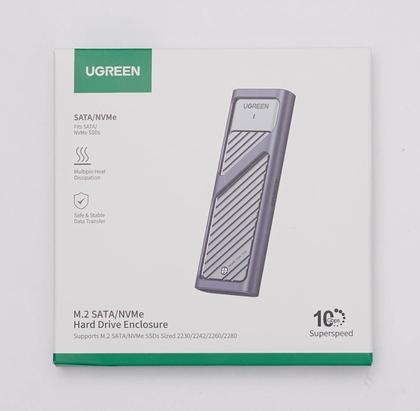 Imagem de Ugreen Gabinete M.2 Ssd Nvme Ngff Sata Usb C 3.2 Gen2 10Gbps