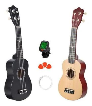 Imagem de Ukulele Soprano + Capa + Afinador + 3 Palhetas Cor Marrom