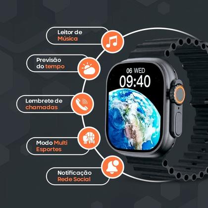 Imagem de Ultra 9 Smart Watch Presente para a Mãe Com Bluetooth Para Chamadas Envio Já