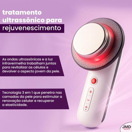Imagem de Ultrassom Profissional 3 em 1 com Infravermelho e TENS para Estética Facial e Corporal