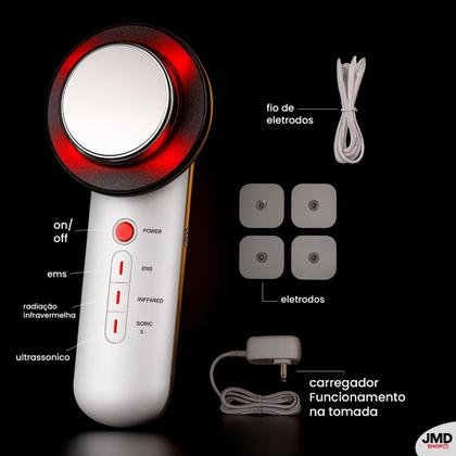 Imagem de Ultrassom Profissional 3 em 1 com Infravermelho e TENS para Estética Facial e Corporal