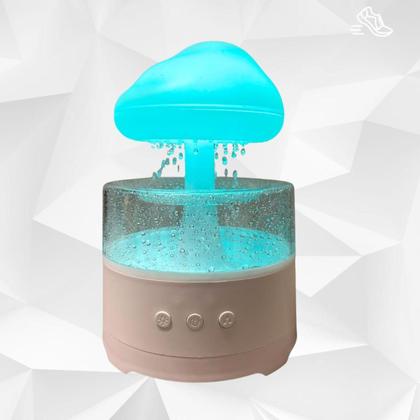 Imagem de Umidificador Ambiente Difusor De Aroma De Nuvem e Chuva 7 Cores Luz Noturna