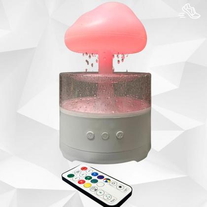 Imagem de Umidificador Ambiente Difusor De Aroma De Nuvem e Chuva 7 Cores Luz Noturna