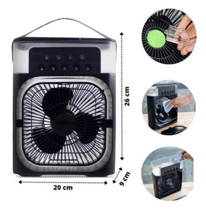 Imagem de Umidificador Climatizador Ventilador Portátil Com Iluminação Recarregavel Bivolt