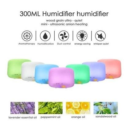 Imagem de Umidificador De Ar Aromatizador Purificador Portátil Controle Remoto Led Rgb 300ml