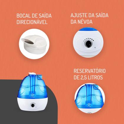 Imagem de Umidificador De Ar Bivolt Difusor De Óleos Essenciais 2,5l