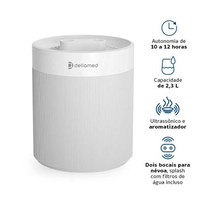 Imagem de Umidificador de Ar Dellamed Umi LIGHT  Silencioso, Aromático, com Desligamento Automático