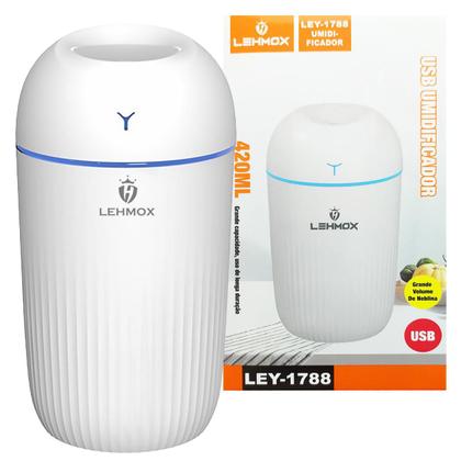 Imagem de Umidificador de Ar Difusor de Aromas Climatizador USB com LED