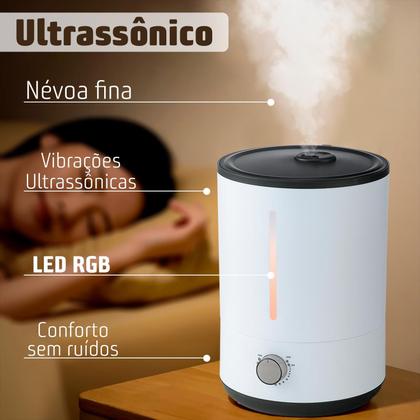 Imagem de Umidificador De Ar Difusor Ultrassônico RGB 4 Litros Bivolt