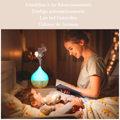 Imagem de Umidificador de Ar e difusor de aromas quarto bebe USB 160ml com 1 Óleo Aromatizador Lavanda