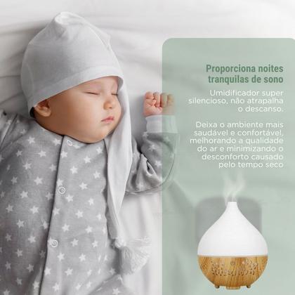 Imagem de Umidificador de Ar e difusor de aromas quarto bebe USB 160ml com 1 Óleo Aromatizador Lavanda