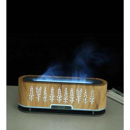 Imagem de Umidificador de Ar e Difusor de Aromas Ultrassônico LED Silencioso Simula Efeito de Chama Para Ambientes e Quartos 200ml