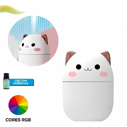 Imagem de Umidificador de Ar Gatinho com LED e Design Moderno