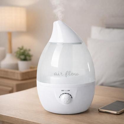 Imagem de Umidificador de Ar Ultrassônico 4L Difusor Aromas Luminária LED Silencioso Branco/Transparente
