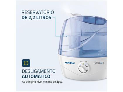 Imagem de Umidificador de Ar Ultrassônico Portátil Mondial Comfort Air 2 NUA-02 2,2L